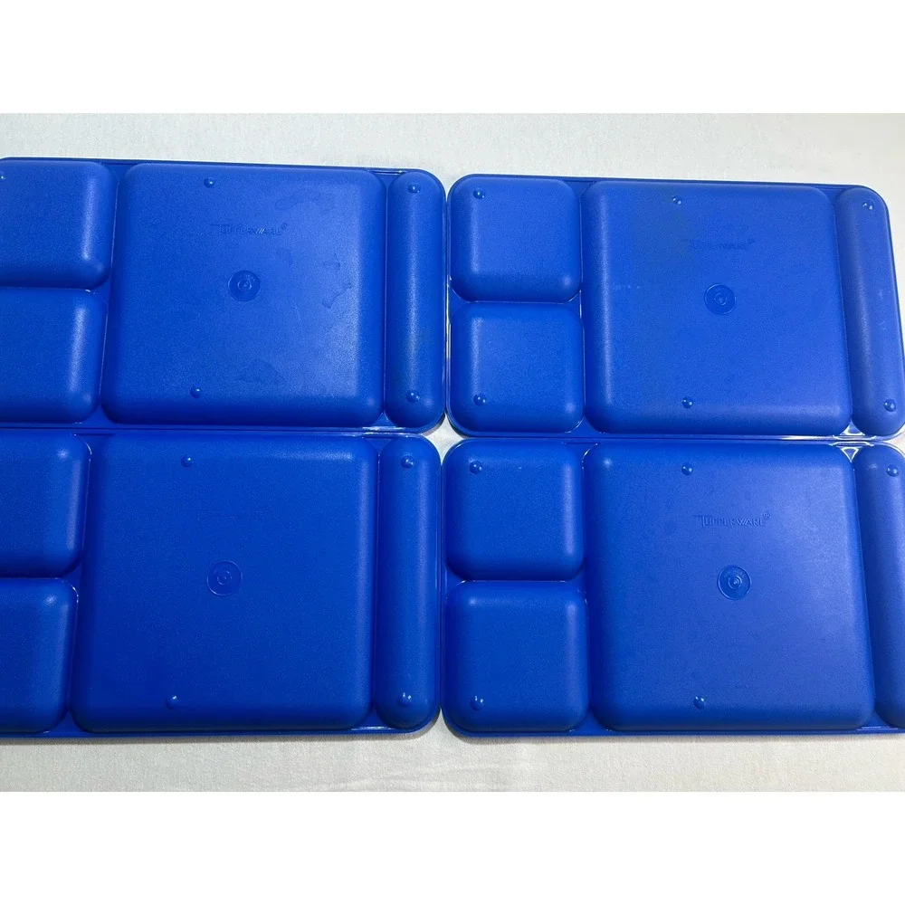 Tupperware Impressions Dining Serving Trays 4x Royal Blue‎ Cafeteria Trays